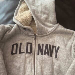 Old Navy Kids Gray Hoodie with Sherpa Lining